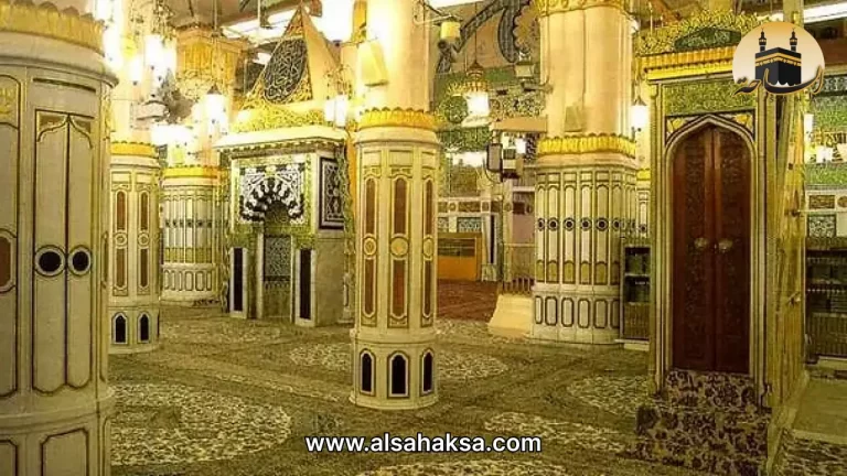 خريطة الروضة الشريفة من الداخل وتفاصيل معالمها ومساحتها
